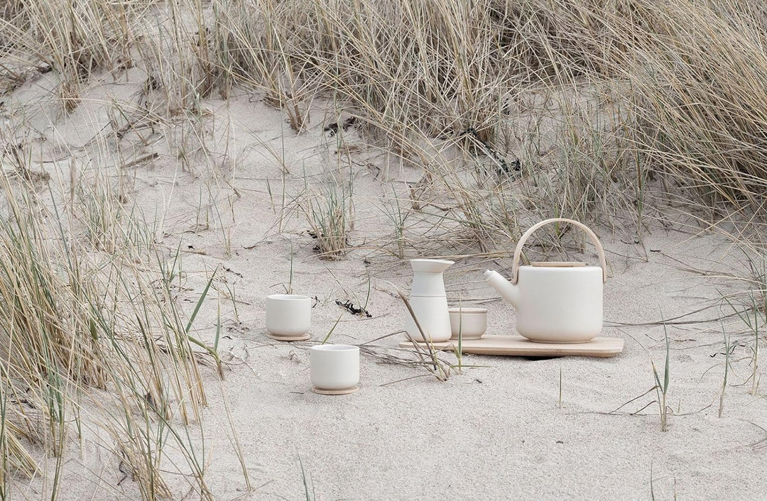 Stelton Kaffeefilterkanne, Stein, Sand, H 23,5cm/Ø 14cm/0,6L/Griff aus