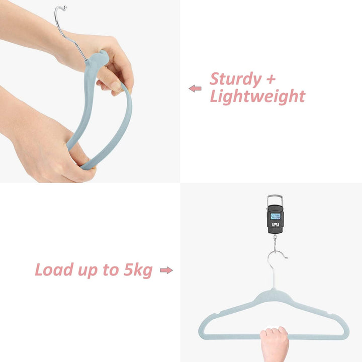 Mangokit Basics Kids Velvet Hangers 50 Pack, Anti-Rutsch-Baby-Bügel, platzsparende Nursery Kleiderbü