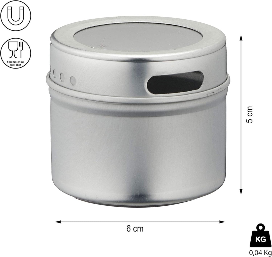 Cepewa Aufbewahrungsdosen magnetisch 4 x 6er Set Gewürzdosen Gewürzbehälter Mehrzweckdose Dosen (4 x