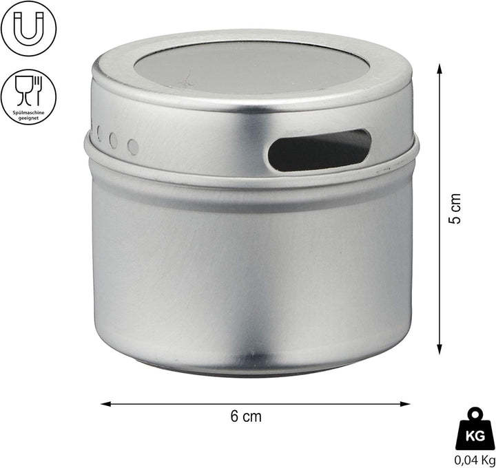 Cepewa Aufbewahrungsdosen magnetisch 4 x 6er Set Gewürzdosen Gewürzbehälter Mehrzweckdose Dosen (4 x