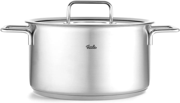Fissler Pure Collection/Edelstahl-Kochtopf (Ø 24 cm, 5,7L) Töpfe inkl. Glas-Deckel, Innen-Skalierung