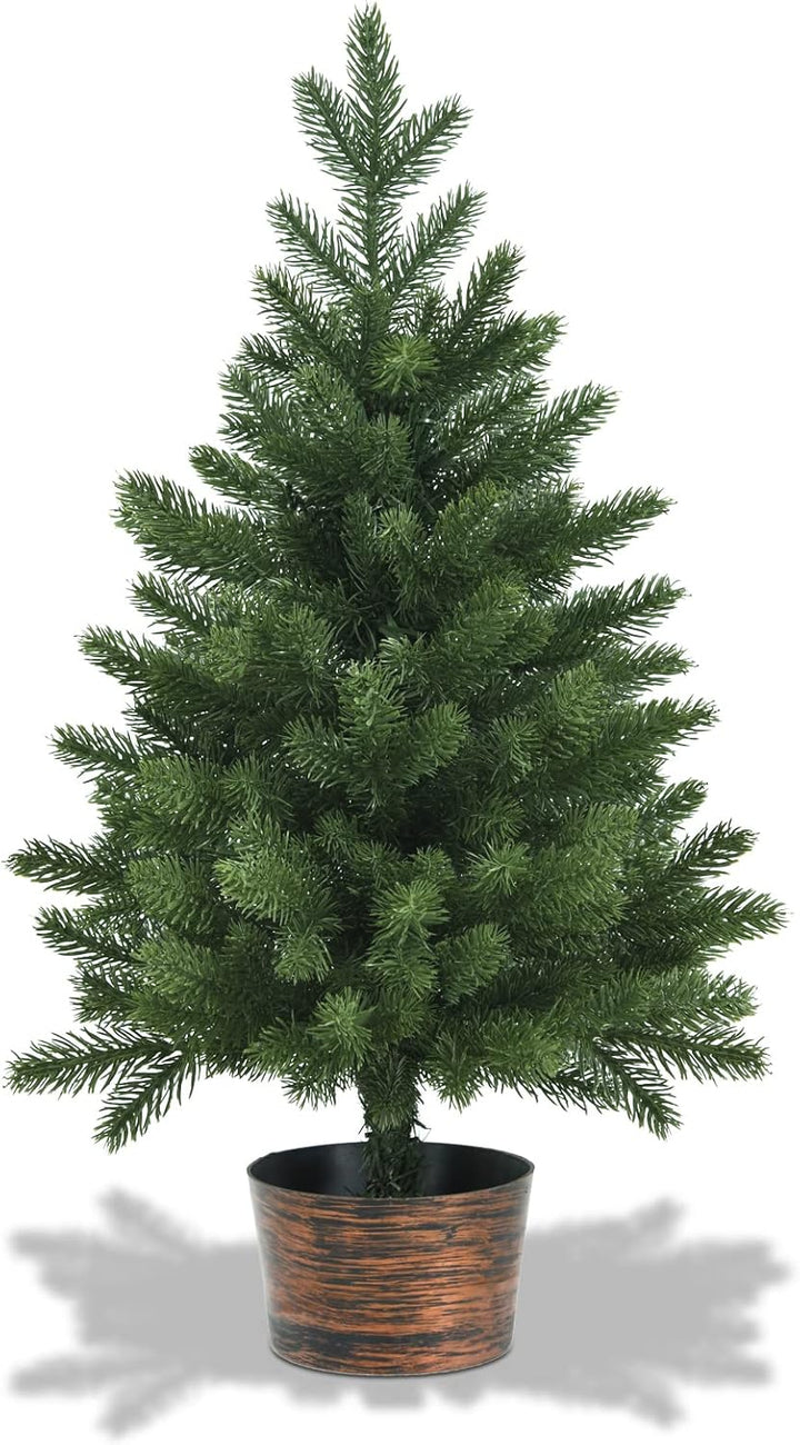 GOPLUS Mini-Weihnachtsbaum 60cm, Künstlicher Tisch Weihnachtsbaum mit 50 Zweigen & Sockel, 100% PE-S