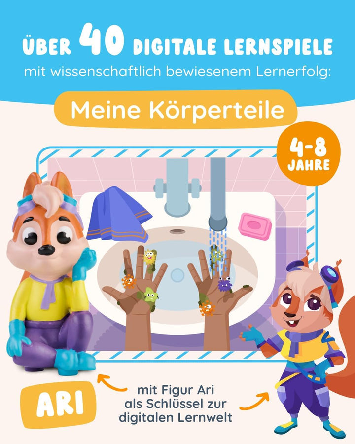Edurino Figur Ari Meine Körperteile ab 4 Jahren inkl. App | Die Körperteile | Die fünf Sinne | Hygie