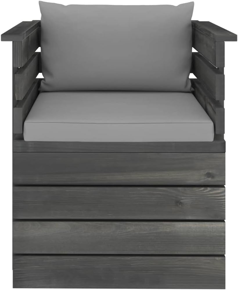 vidaXL Massivholz Gartensessel Loungemöbel Paletten Sessel Gartenmöbel Gartenstuhl Loungesessel mit