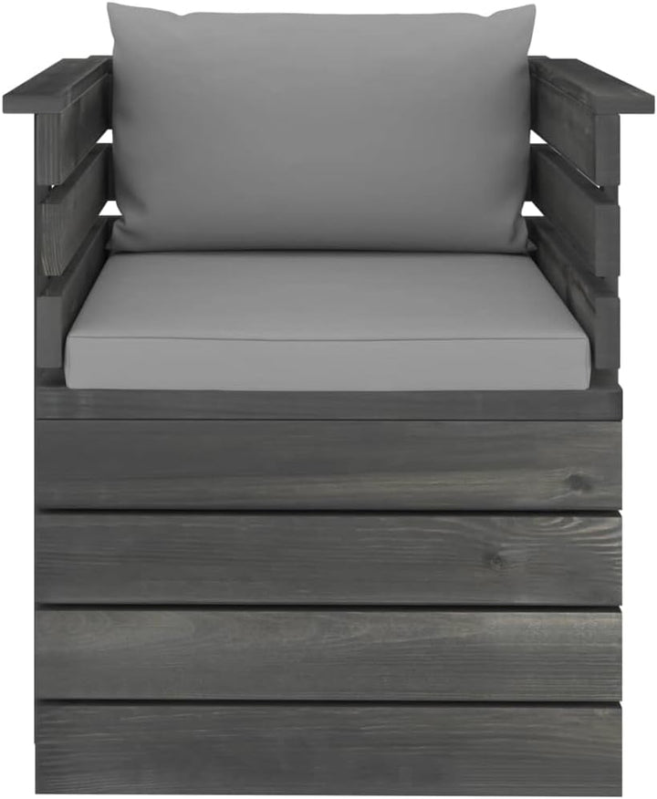 vidaXL Massivholz Gartensessel Loungemöbel Paletten Sessel Gartenmöbel Gartenstuhl Loungesessel mit