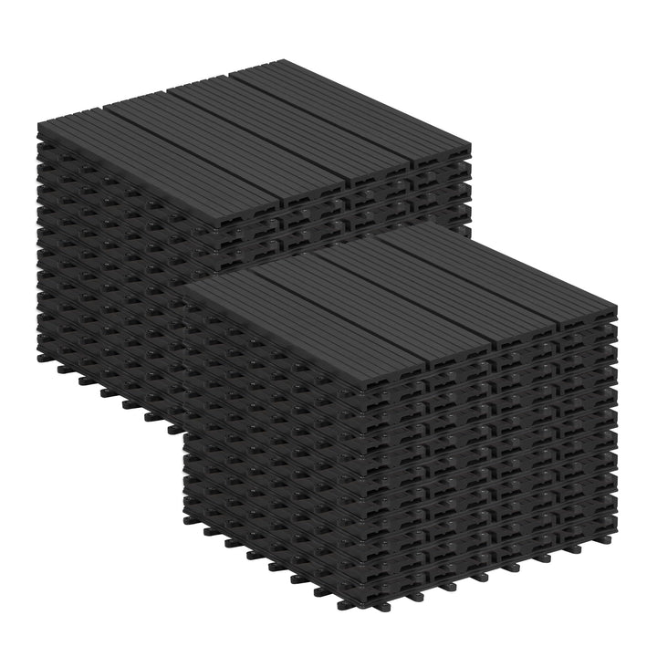 Laneetal 22er Set WPC Holz Fliese Terrassenfliesen klicksystem 30x30cm für Terrasse und Balkon Boden