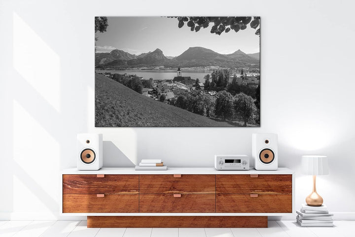 deyoli idyllisches Plätzchen in Österreich Format: 80x60 als Leinwand, Effekt: Schwarz&Weiss, Motiv