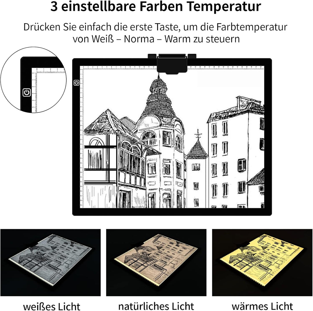 A3 Lichtkasten für Zeichnung Portable einstellbare Helligkeit Led Light Pad Tracing Light Board mit