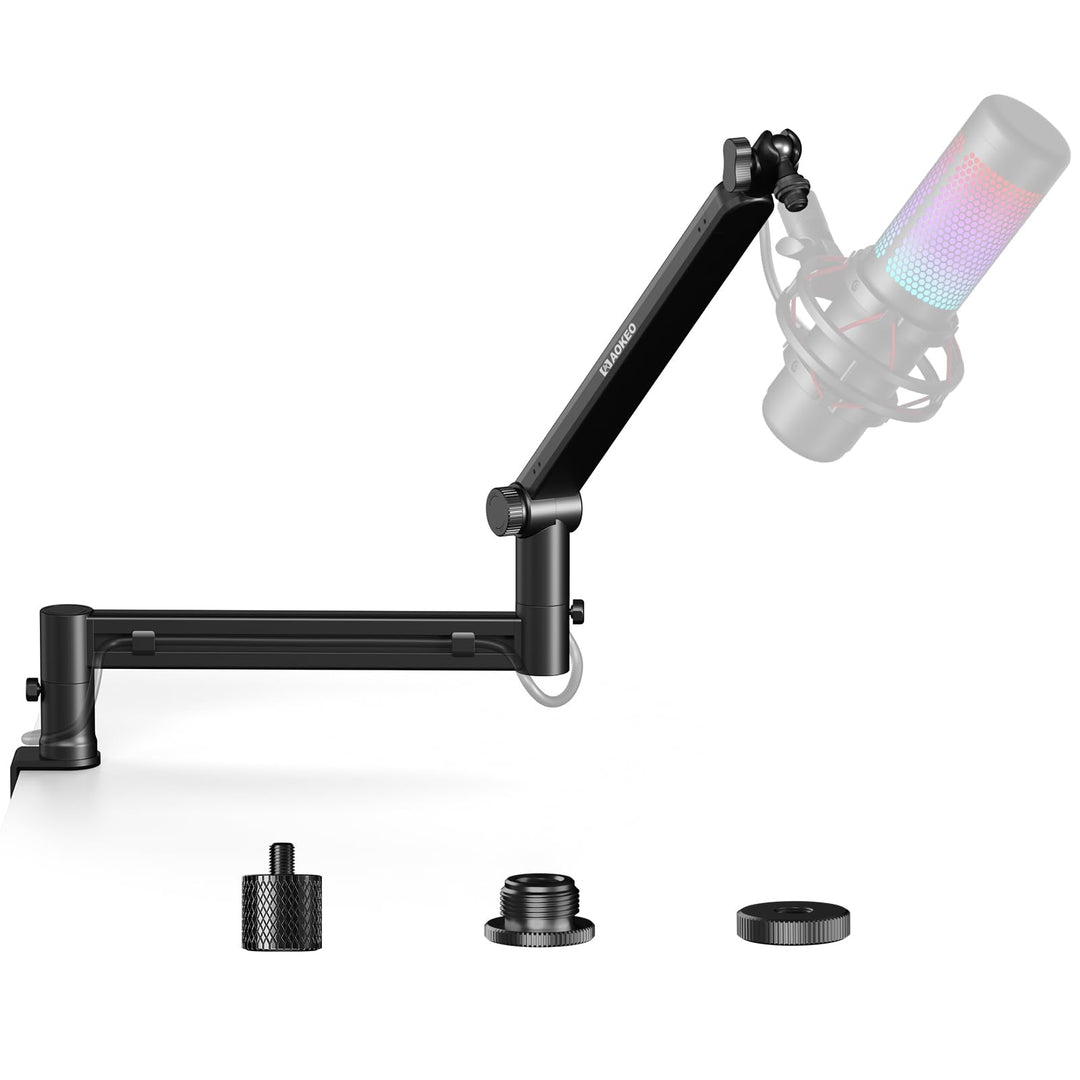 Mikrofon Arm,Aokeo AK-58 Niedriges Profil Mikrofon Ständer Arm für HyperX QuadCast,SoloCast,Elgato W