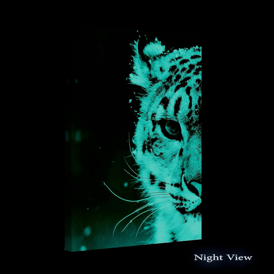 Startonight Leinwandbilder Schwarz und Weiss Leopard Auge, Doppelansicht Überraschung Modernes Dekor