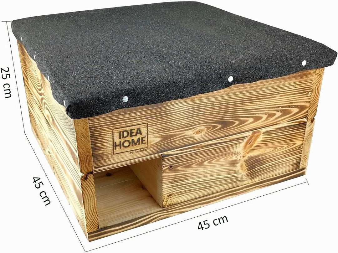 IDEA HOME - Igelhaus | mit Boden aus Holz I Ganzjähriges Haus | Wetterfestes | Perfekt für den Garte