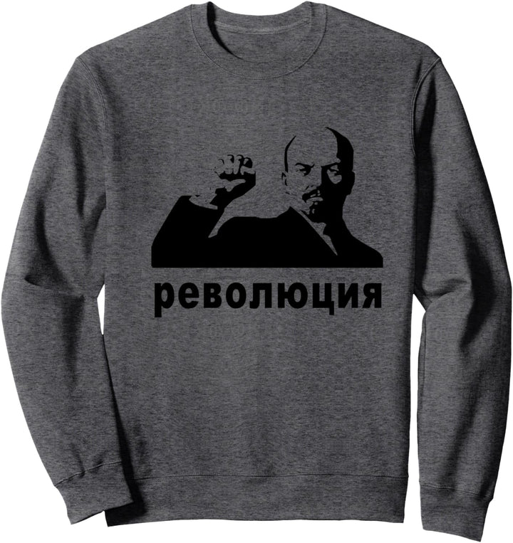 Revolution in kyrillischem Lenin mit erhobener Faust Sweatshirt