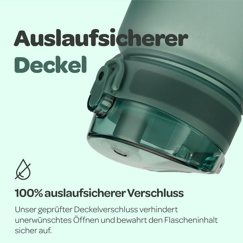 Hydracy Trinkflasche mit Fruchteinsatz - 1L Wasserflasche - BPA-freie Trinkflasche mit Zeitmarkierun