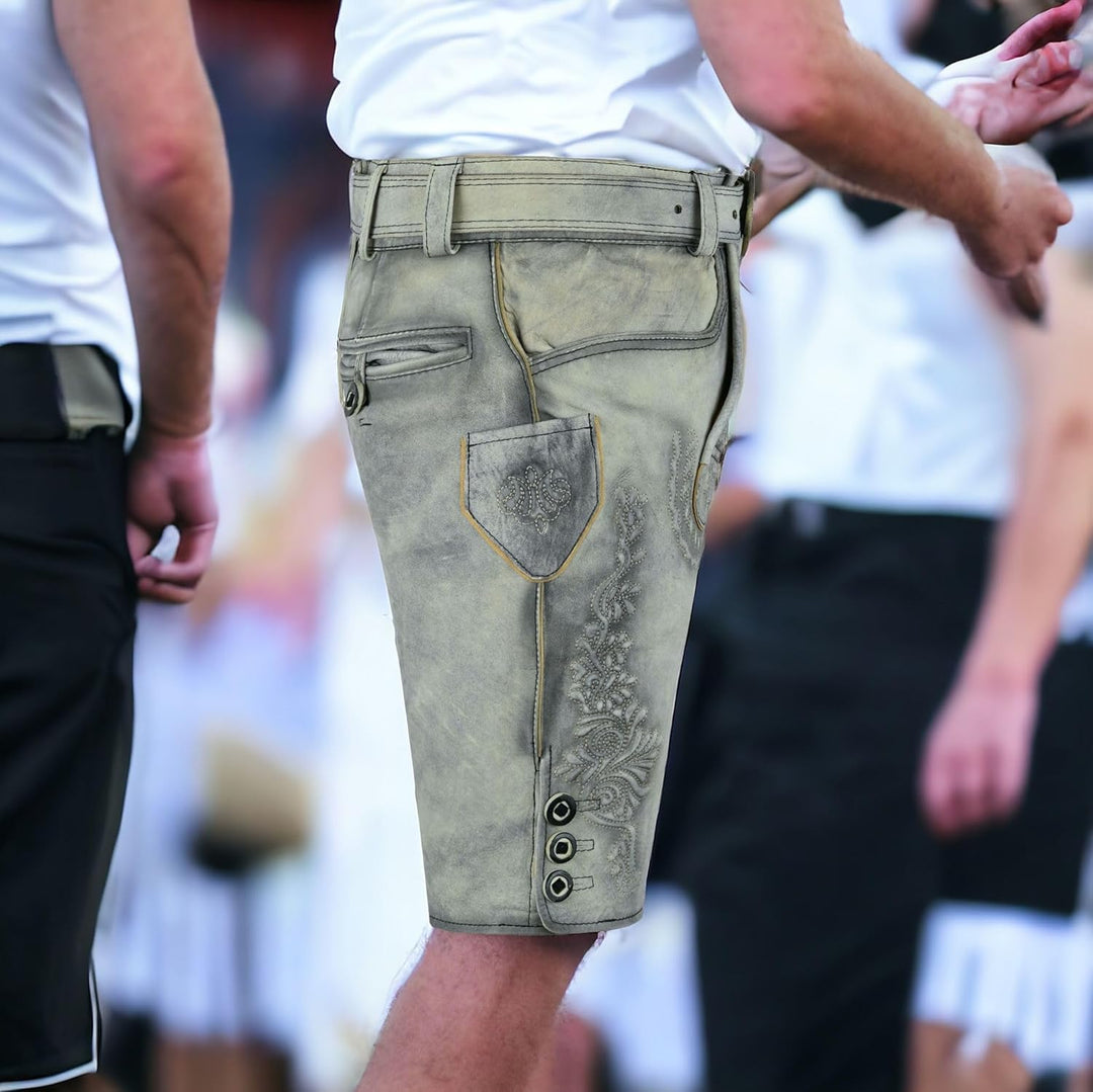 Sterling Sports Herren Trachten Lederhose Oktoberfest Trachtengürtel Bayern Braun Grösse 46-64 48 Ku