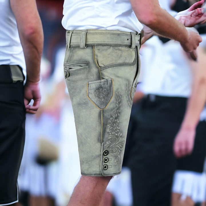 Sterling Sports Herren Trachten Lederhose Oktoberfest Trachtengürtel Bayern Braun Grösse 46-64 48 Ku