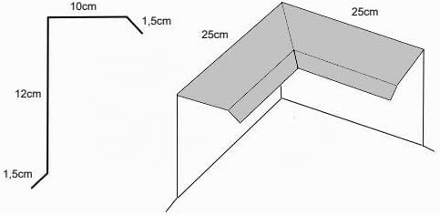 90° Ecke für Ortgangbleche Roofart (anthrazit RAL 7016), Anthrazit Ral 7016