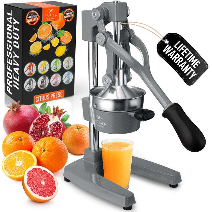 Zulay Kitchen Orangensaftpresse aus Gusseisen, robust, leicht zu reinigen, professionelle Zitruspres