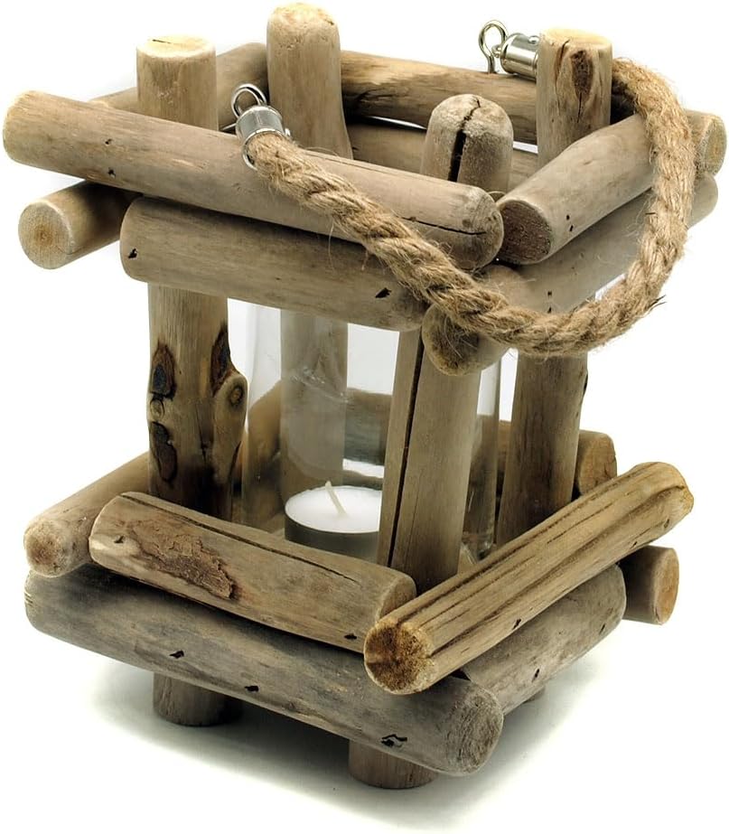 Laterne Windlicht Treibholz Höhe ca. 22 cm, Breite ca. 15 cm