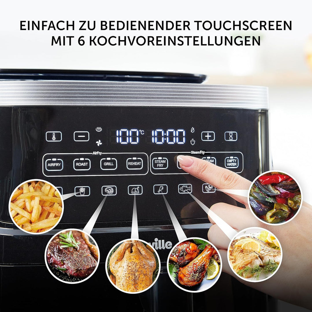 Breville Halo Dampf-Heissluftfritteuse | Digitale 7-Liter-Heissluftfritteuse mit SteamFry-Technologi