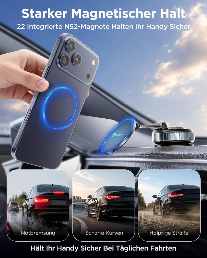 Handyhalterung Auto Magnet für Magsafe Autohalterung, 2026 Upgraded Vmag-S2 Handyhalter Auto Magneti