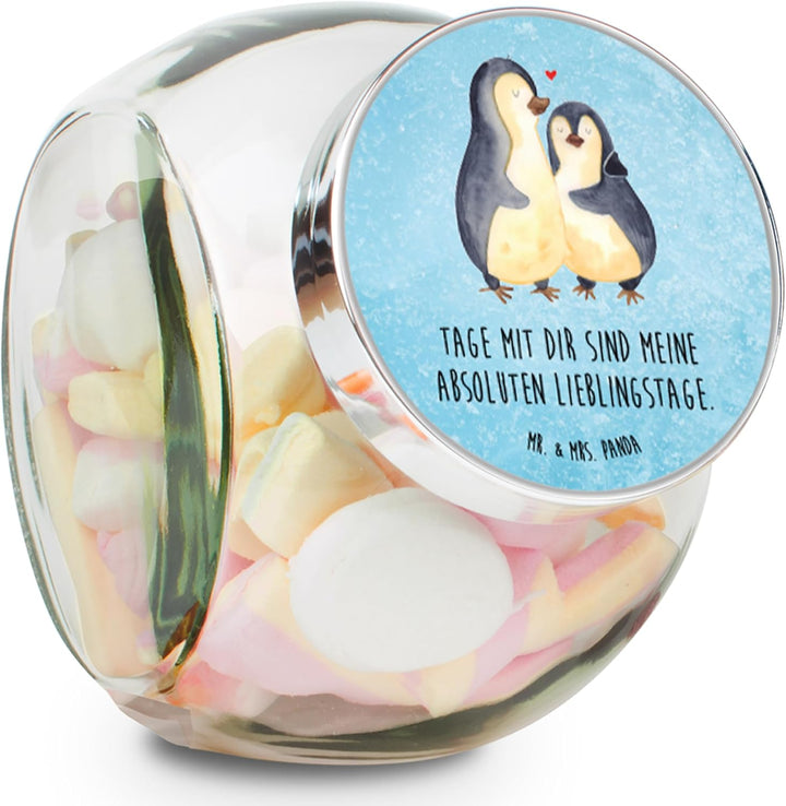 Mr. & Mrs. Panda Teedose Pinguin umarmen L 870ml - Geschenk, Lebensmittelbehälter, Hochzeitstag, Lie