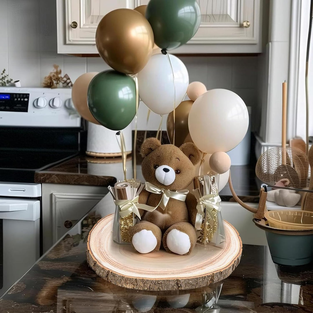 8 Stück Holzscheiben Set, 25 cm Rund Handwerk Holzscheiben für DIY Deko | ohne Loch Natürliche Baums