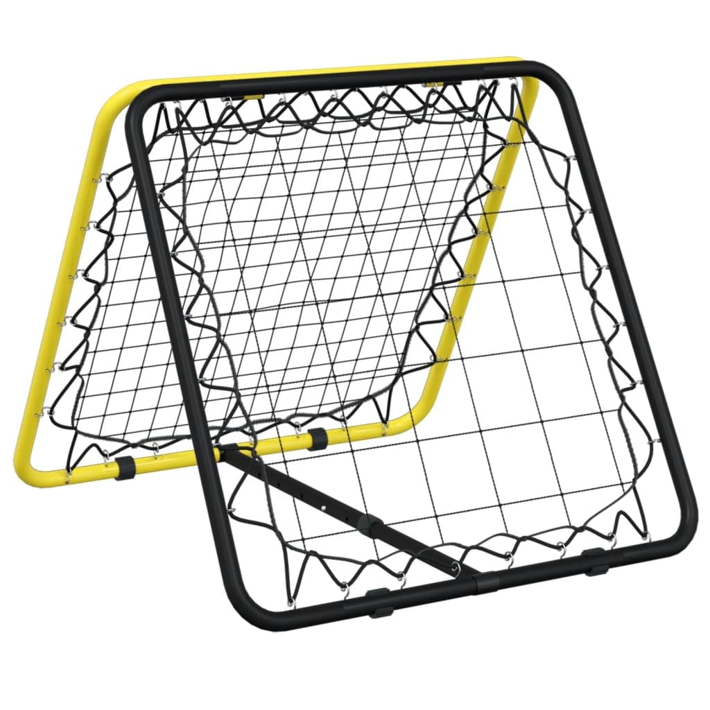 vidaXL Fussball-Rebounder Doppelseitig Verstellbar Gelb Schwarz Stahl
