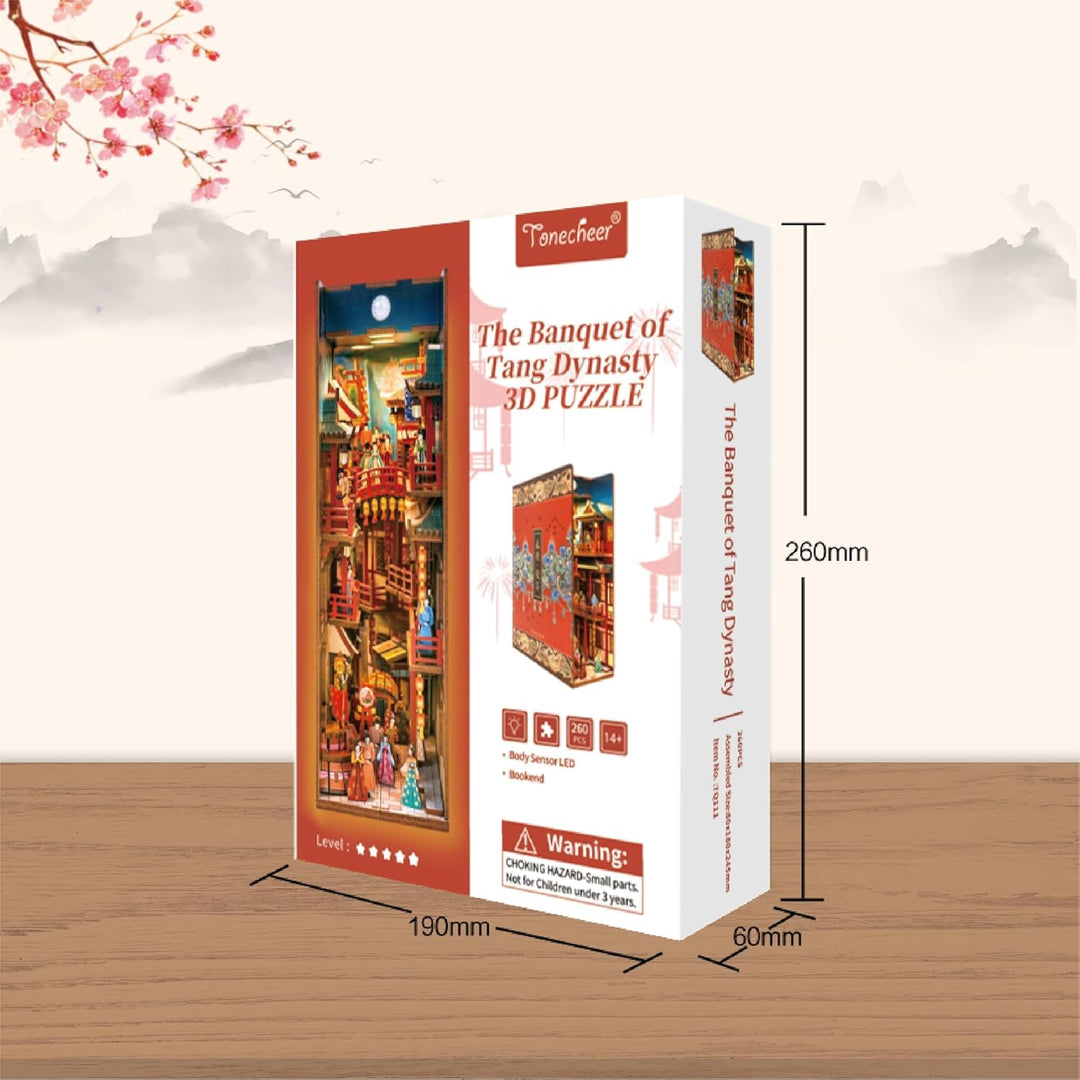 Tonecheer DIY Book Nook Kit Modellbausatz 3D Puzzle aus Holz für Erwachsene zum Baue Puppenhäuser Ba