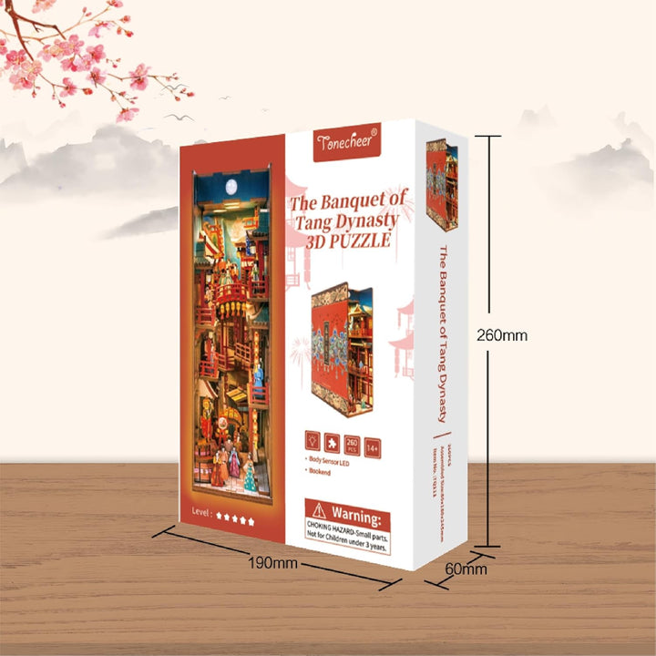 Tonecheer DIY Book Nook Kit Modellbausatz 3D Puzzle aus Holz für Erwachsene zum Baue Puppenhäuser Ba