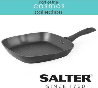 SALTER BW11048EU7 Grillpfanne, 26cm Pfanne mit Antihaftbeschichtung, BPA/PFOA frei Backöfen pfane, I