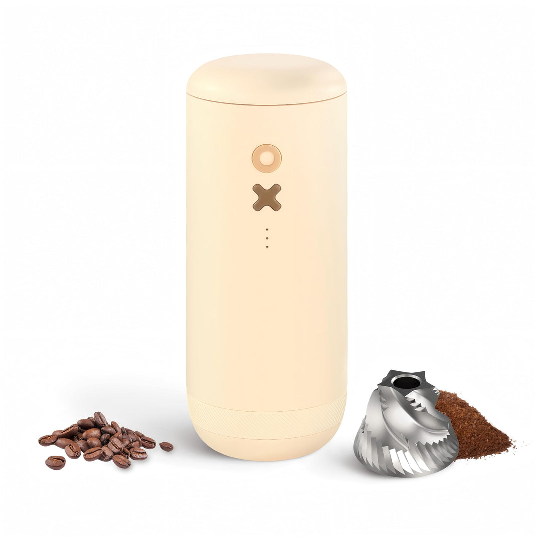 Nuttii Burr Tragbare Kaffeemühle, Mandelcreme | Elektrisch, leise, einstellbares konisches Mahlwerk,