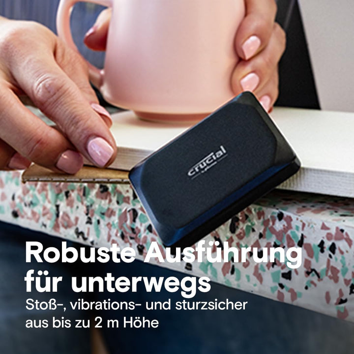 Crucial X9 4TB Portable SSD mit USB-A Adapter - bis zu 1050MB/s - PC und Mac, mit Mylio Photos+, USB