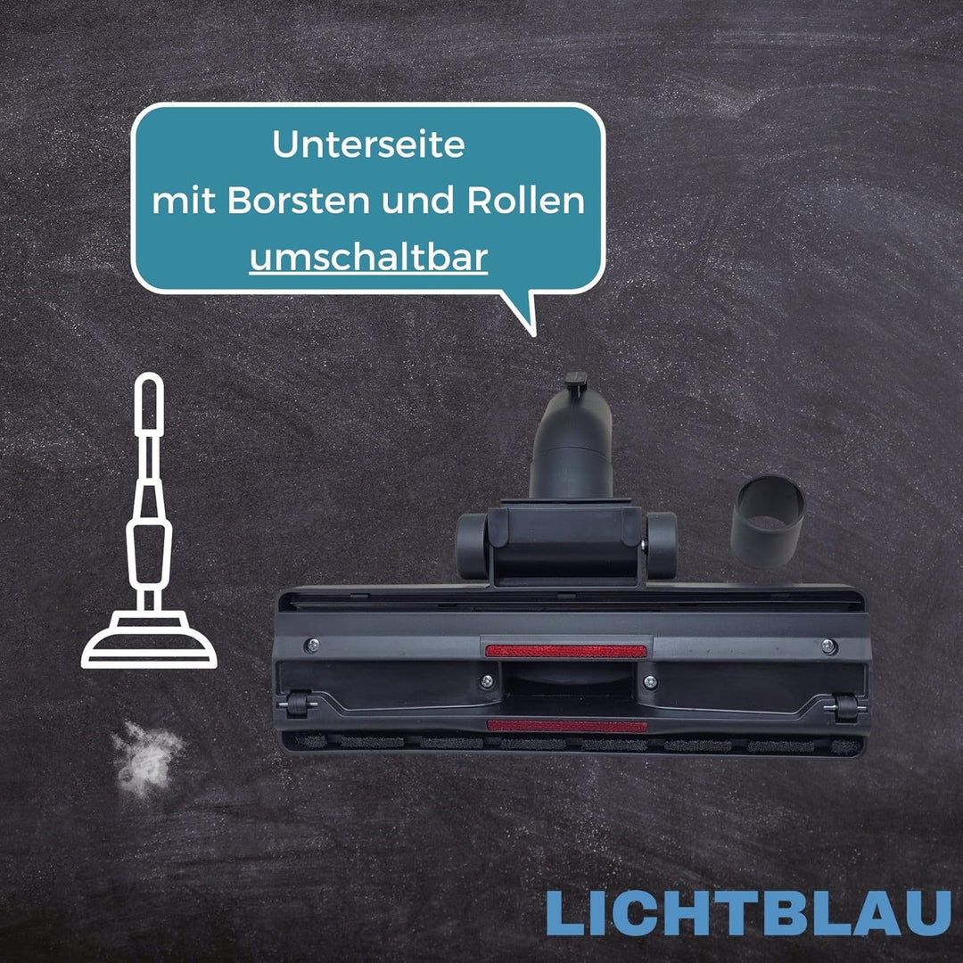 LICHTBLAU Universal Staubsaugerdüse 2976 umschaltbar I Bodendüse kompatibel mit AEG, Miele, Bosch &