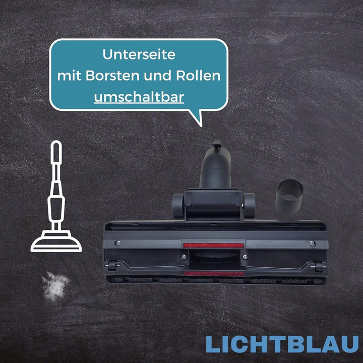 LICHTBLAU Universal Staubsaugerdüse 2976 umschaltbar I Bodendüse kompatibel mit AEG, Miele, Bosch &