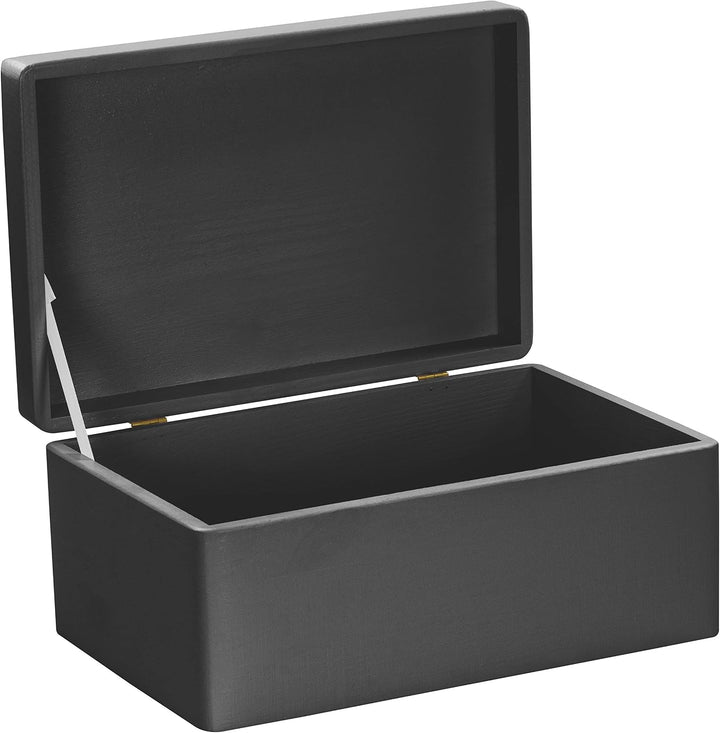 LAUBLUST Grosse Holzkiste personalisiert mit Piraten-Schatz Gravur - 30x20x14cm, Schwarz, FSC® | Ges