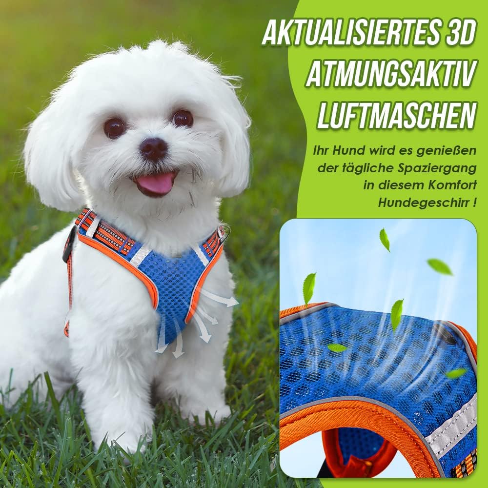 Eyein No-Pull Hundegeschirr, Air-Mesh Atmungsaktiv Brustgeschirr für kleine, mittelgrosse und grosse