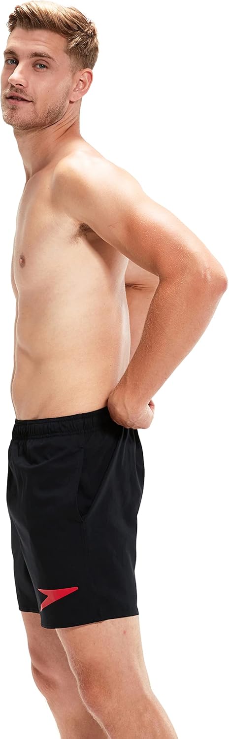 Speedo Herren Essentials 16" Wassershort (1er Pack) XS Black/Fed Red, XS Black/Fed Red