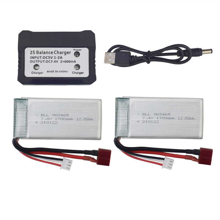 ZYGY 2St. 7.4V 1700mAh Lithium akku & 2in1 Ladegerät für 9200 9200E 9205E 9202E 9203E 9204E 9206E HB