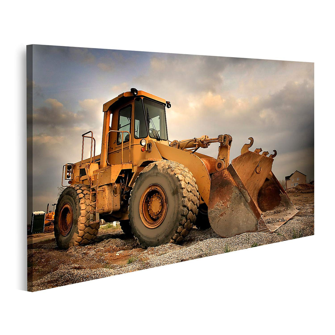 islandburner Bild auf Leinwand Baumaschinen Himmel Hintergrund Baustelle Bilder Wandbilder Poster Le