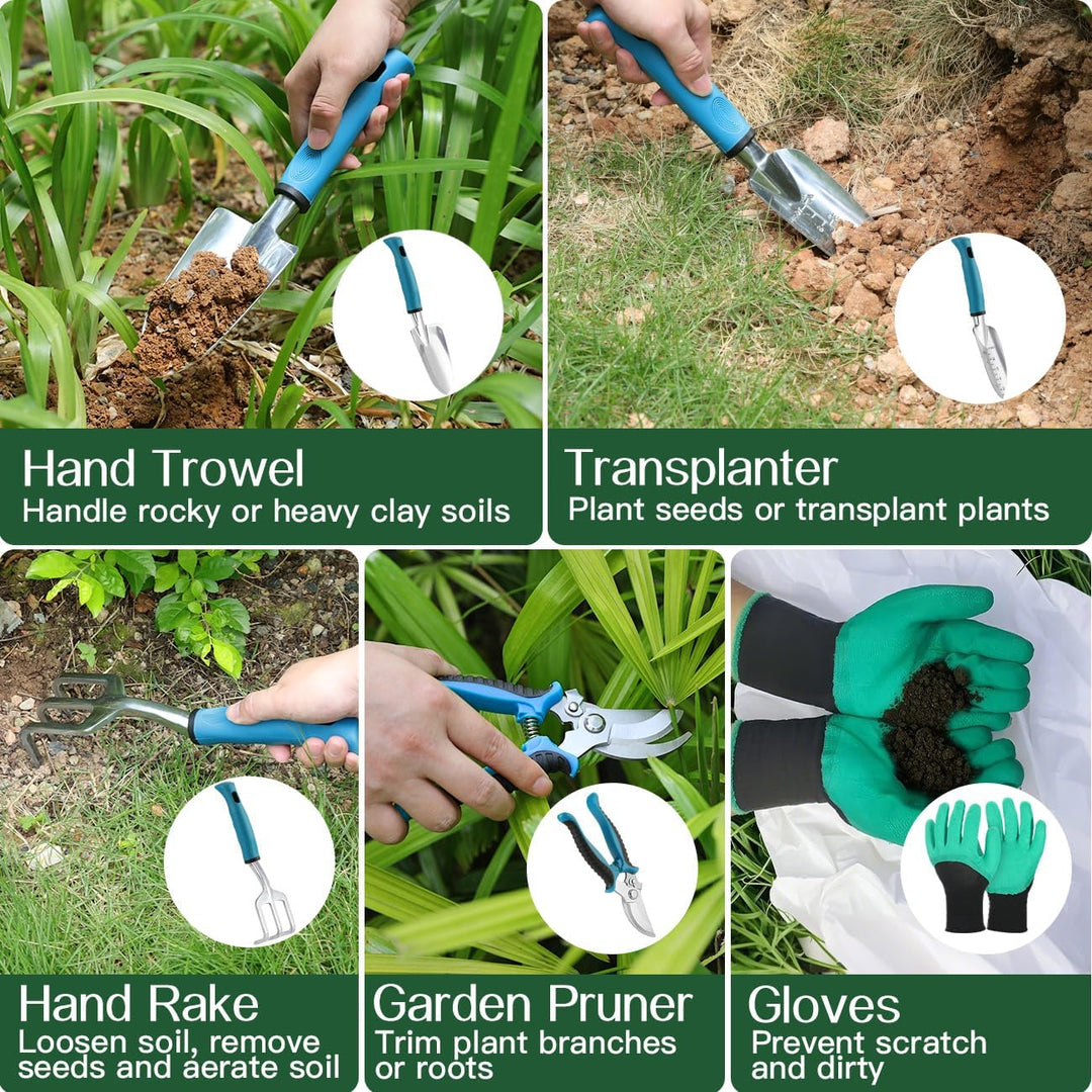 Housolution Gartengeräte Set, 8 PCS Gartenarbeit-Handwerkzeug-Set, Robust Aluminiumlegierung Gartena
