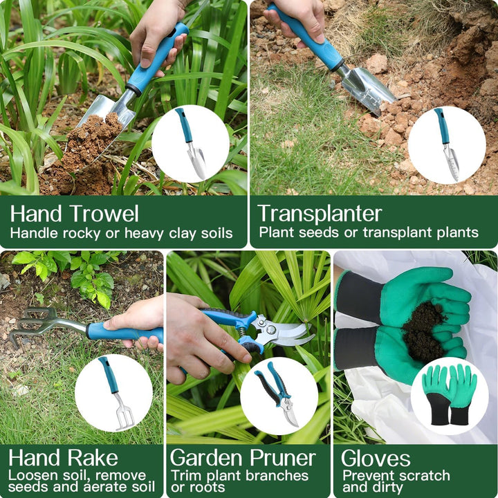 Housolution Gartengeräte Set, 8 PCS Gartenarbeit-Handwerkzeug-Set, Robust Aluminiumlegierung Gartena