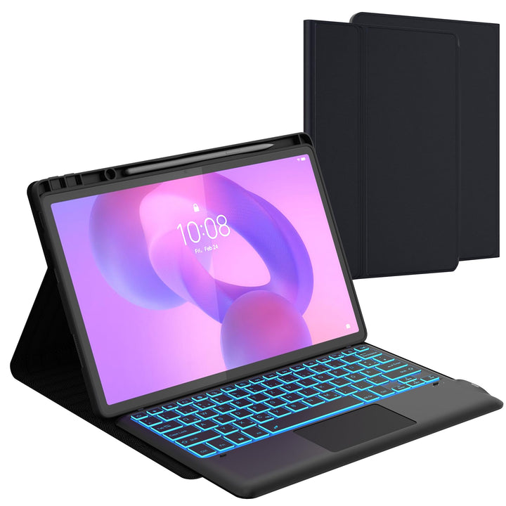 Für Lenovo Idea Tab Pro Tablet 12.7" Hülle mit Tastatur - 7 Farben Beleuchtung Abnehmbare Trackpad C