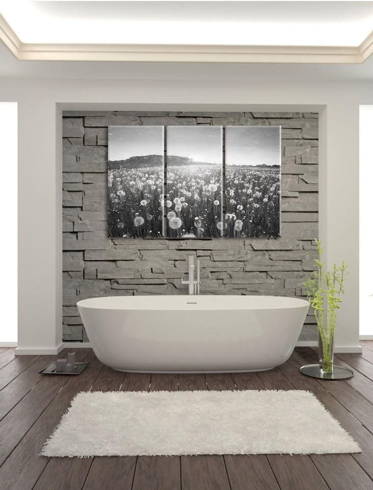 Pixxprint Pusteblumen Sonnenuntergang als Leinwandbild/Grösse: 3 Teilig (120x80) cm/Wandbild/Kunstdr