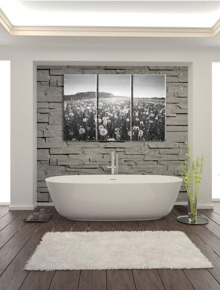 Pixxprint Pusteblumen Sonnenuntergang als Leinwandbild/Grösse: 3 Teilig (120x80) cm/Wandbild/Kunstdr