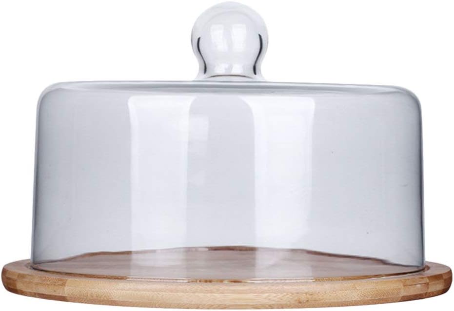 Cabilock Kunststoffschalen Kuchenstand Mit Glasglocke 1 Set Kuchen Dome Abdeckung mit Platte Dessert