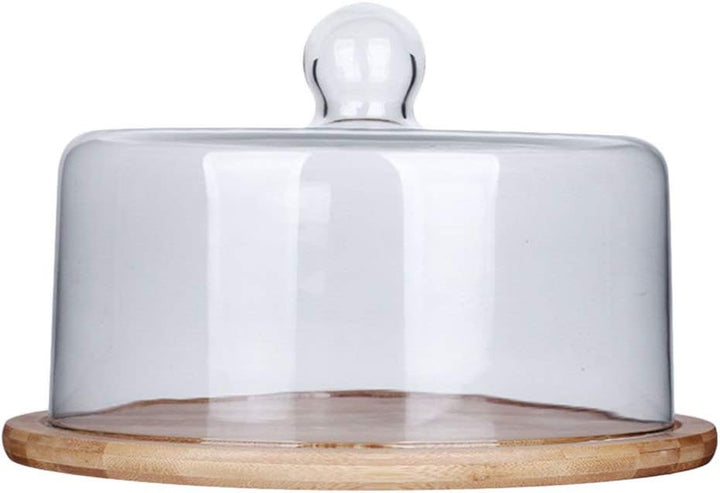 Cabilock Kunststoffschalen Kuchenstand Mit Glasglocke 1 Set Kuchen Dome Abdeckung mit Platte Dessert
