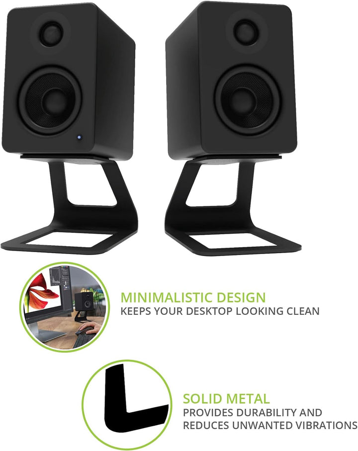 Kanto SE2 Elevated Desktop Speaker Stands for Small Speakers | Black | Pair Schwarz, Schwarz