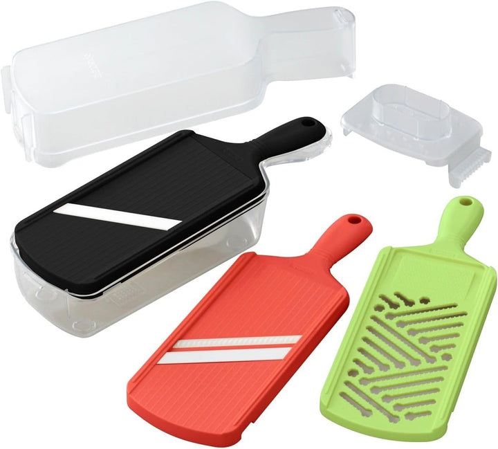 Kyocera 3er Set mit Aufbewahrungsbox Hobel, Kunststoff Keramik, rot, 29,5 x 10,1 x 10,2 cm Hobel-Set