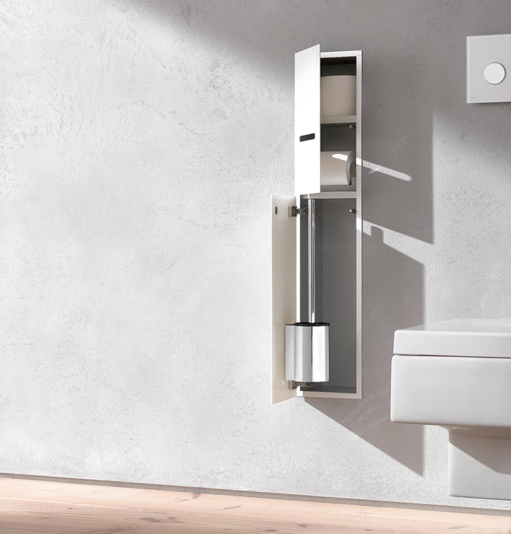 emco ASIS 2.0 Unterputz-Schrankmodul für die Klobürstengarnitur, Badezimmerschrank mit Toilettenpapi