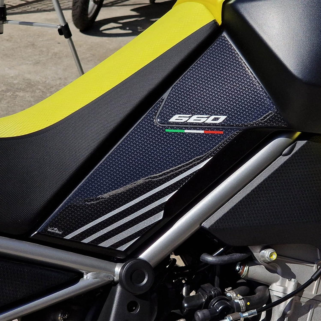 Resin Bike Aufkleber für Motorrad Kompatibel mit Aprilia Tuareg 660 2022 Acid Gold. Schutz vor Stöss
